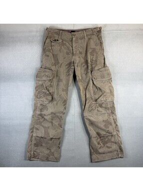 VTG Y2K DC Shoe Cargo Pants Mens 34x28 Green Camo Corduroy Baggy Skater Grunge